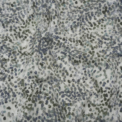 Drapery Jacquard Print - Denim Bouncing Spots - British Imported