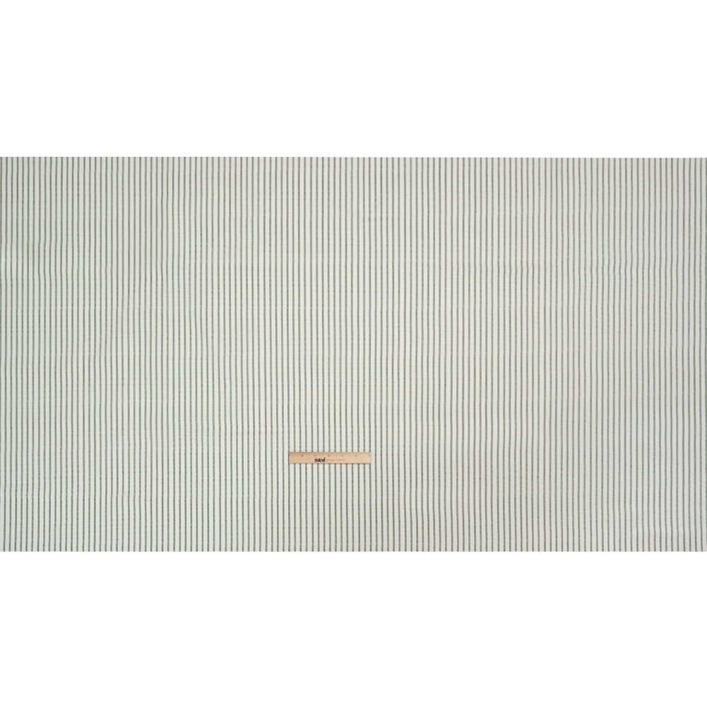 Slubbed Cotton Canvas Print - Bottle Green Candy Striped - British Imported Full