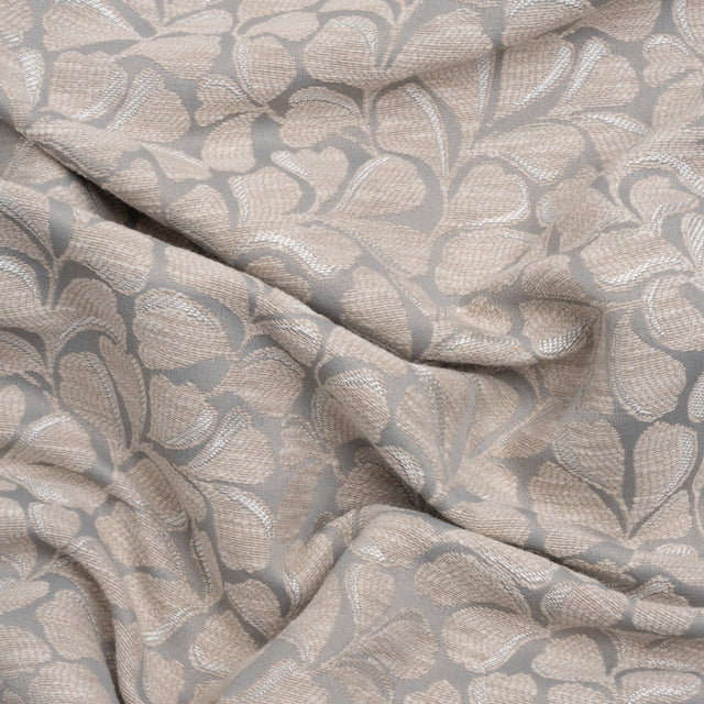Drapery Jacquard - Almond All-Over Leaves - British Imported