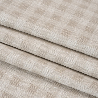 Drapery Woven - Almond Gingham - British Imported Folded