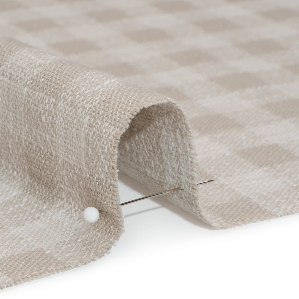 Drapery Woven - Almond Gingham - British Imported Detail
