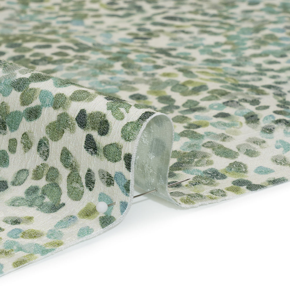 Drapery Jacquard Print - Jade Bouncing Spots - British Imported