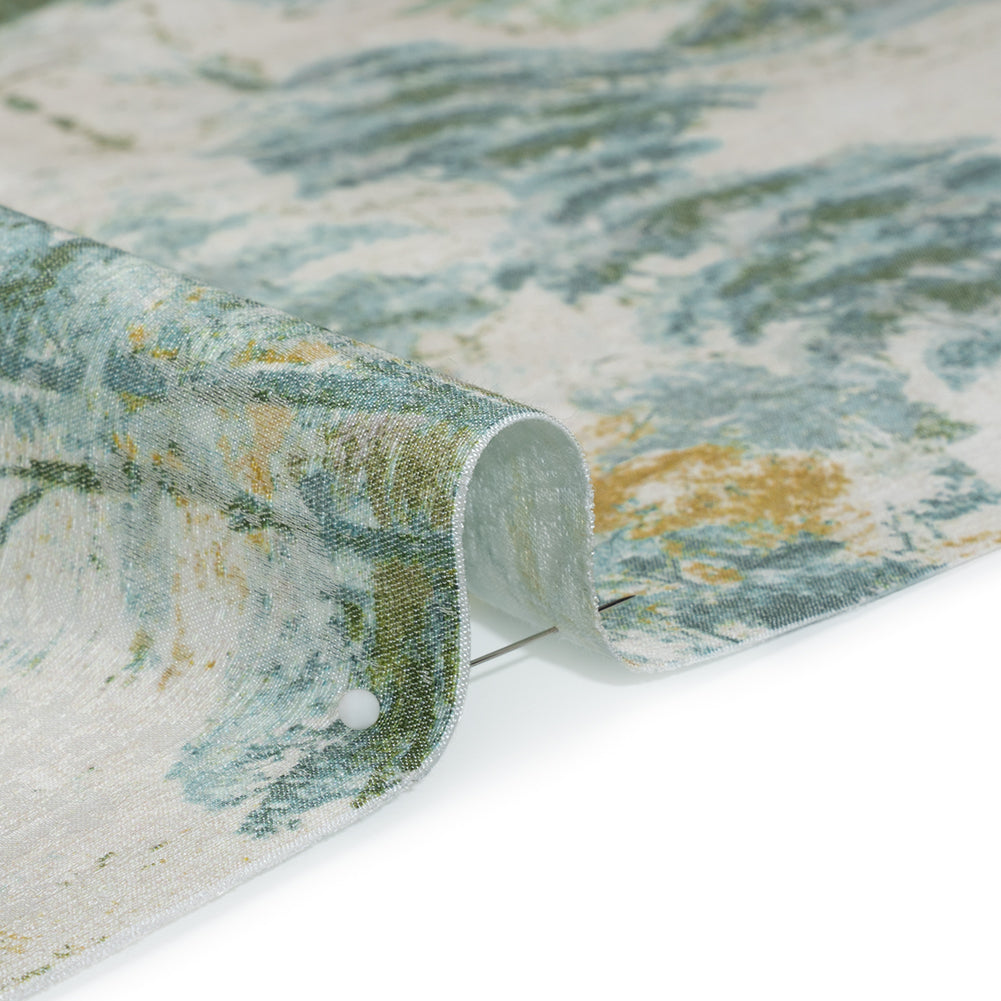 Drapery Jacquard Print - Jade Dreamy Trees - British Imported - Detail