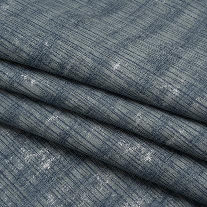 Textured Recycled Polyester Drapery Jacquard - Denim Abstract - British Imported
