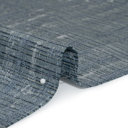 Textured Recycled Polyester Drapery Jacquard - Denim Abstract - British Imported