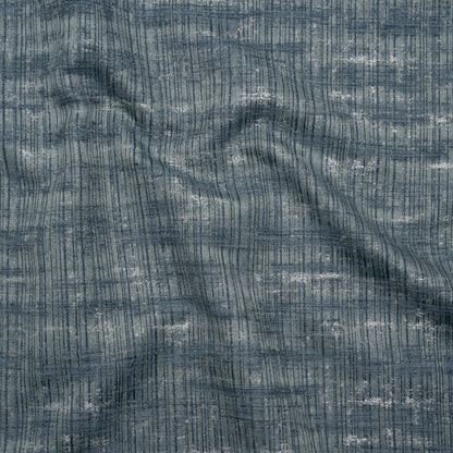 Textured Recycled Polyester Drapery Jacquard - Denim Abstract - British Imported