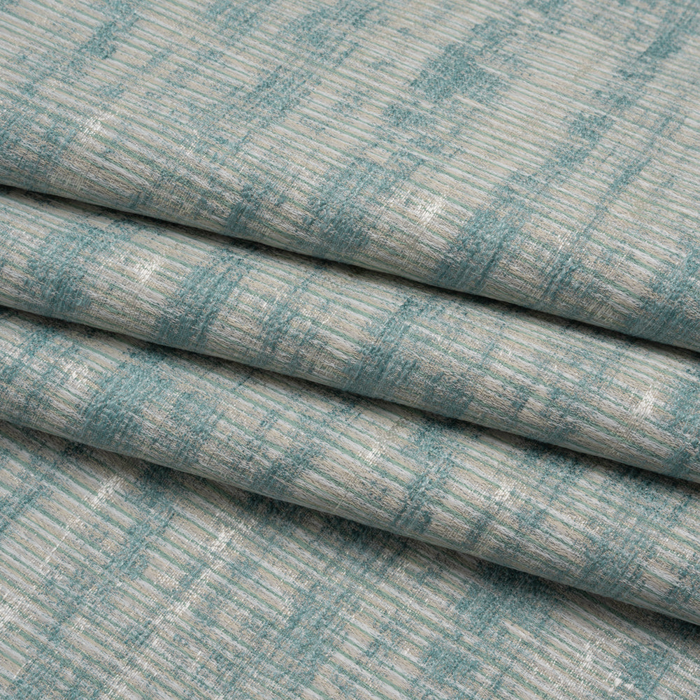Textured Recycled Polyester Drapery Jacquard - Opal Abstract - British Imported - Folded