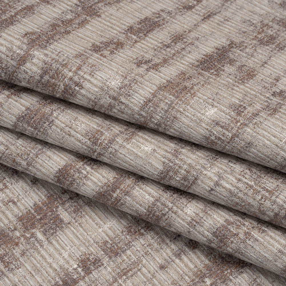 Textured Recycled Polyester Drapery Jacquard - Vintage Abstract - British Imported - Folded