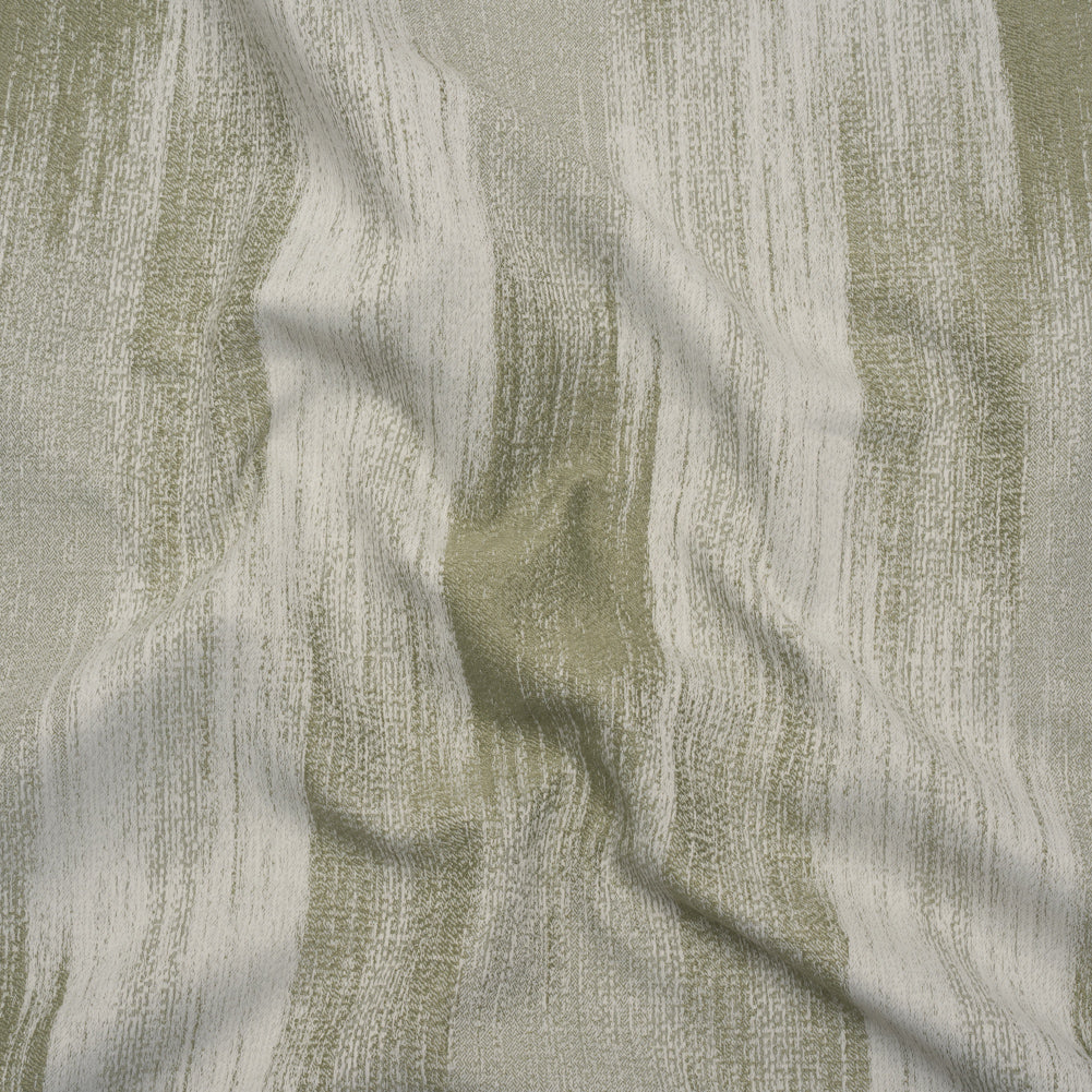 Recycled Polyester Jacquard - Ivy Brushstroke Striations - British Imported