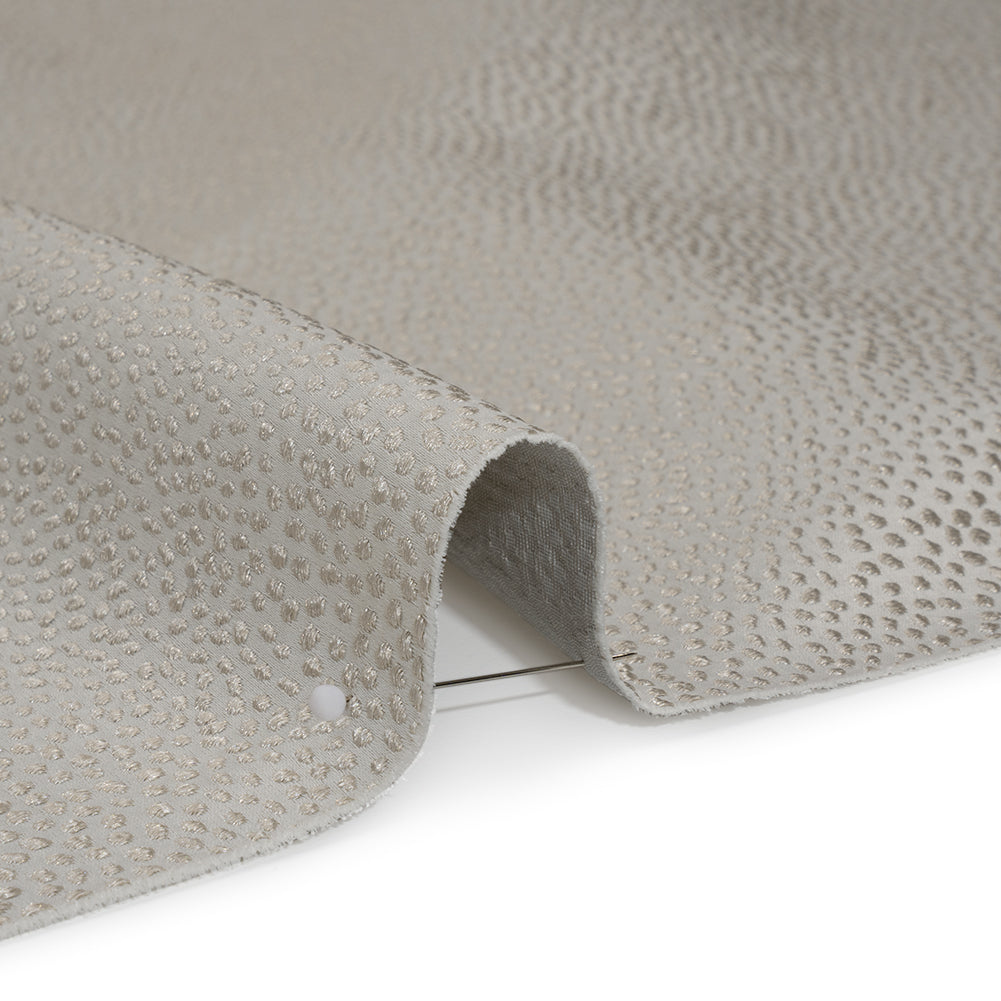 Recycled Polyester Jacquard - Dove Little All-Over Spots - British Imported - Detail