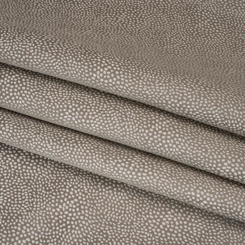 Recycled Polyester Jacquard - Earth Little All-Over Spots - British Imported - Folded