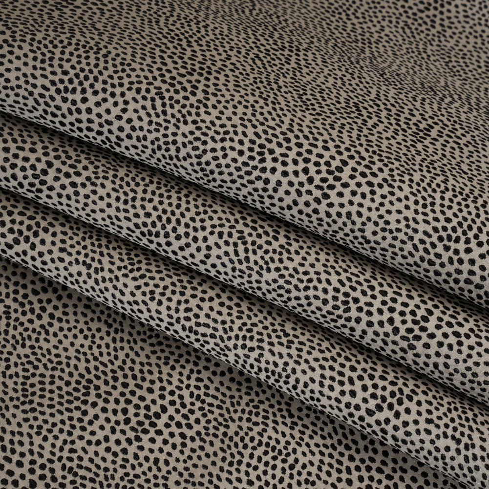 Recycled Polyester Jacquard - Flint Little All-Over Spots - British Imported - Folded