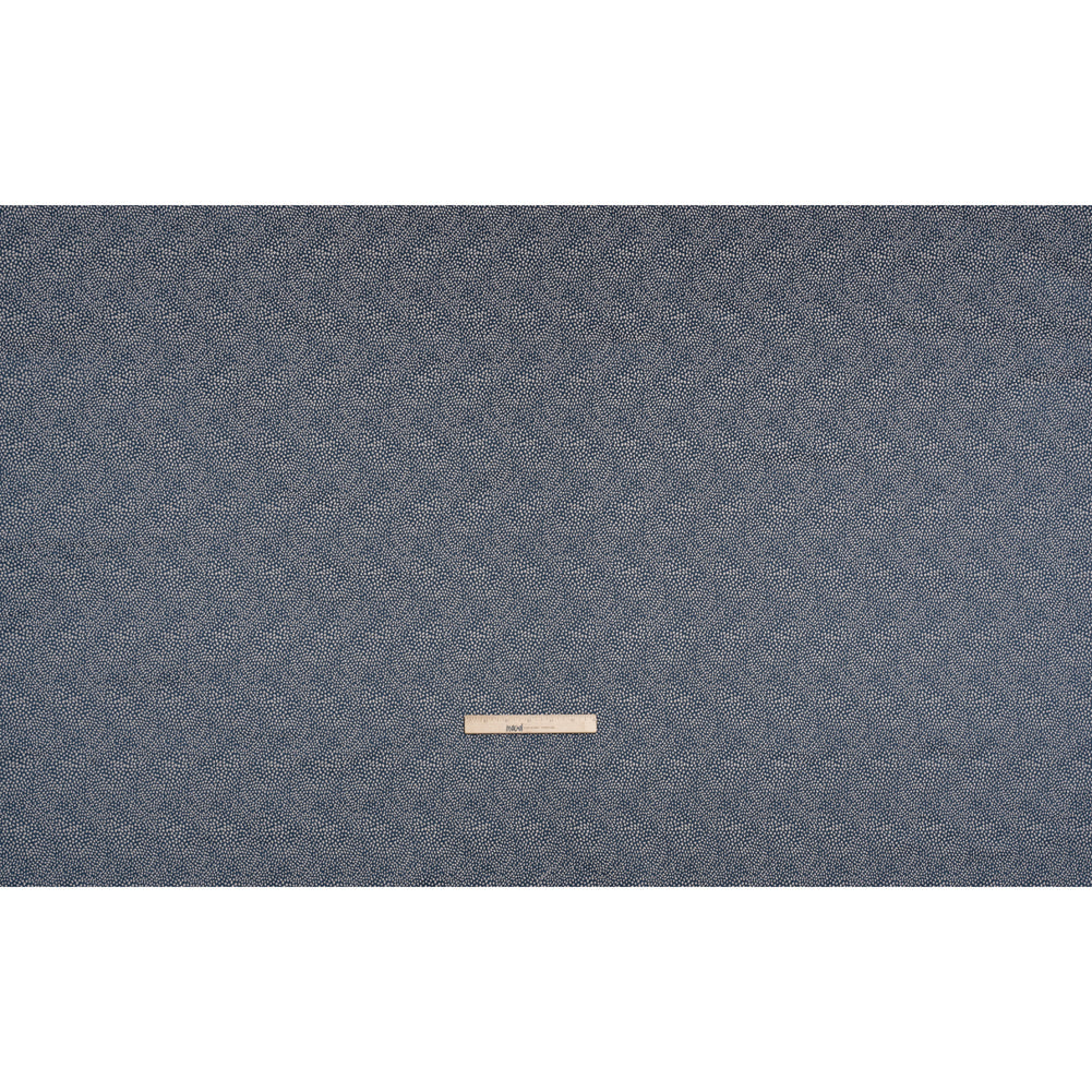 Recycled Polyester Jacquard - Indigo Little All-Over Spots - British Imported - Full