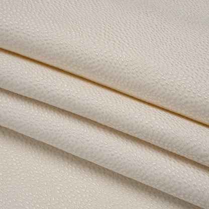 Recycled Polyester Jacquard - Ivory Little All-Over Spots - British Imported