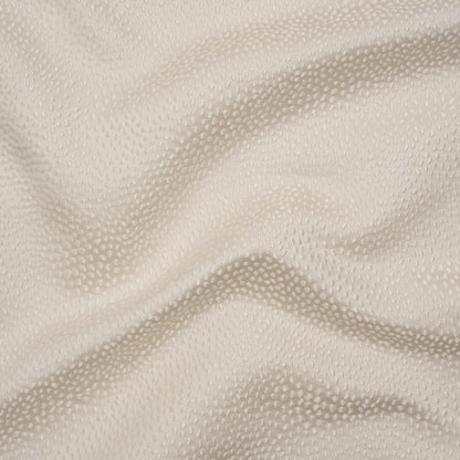 Recycled Polyester Jacquard - Ivory Little All-Over Spots - British Imported