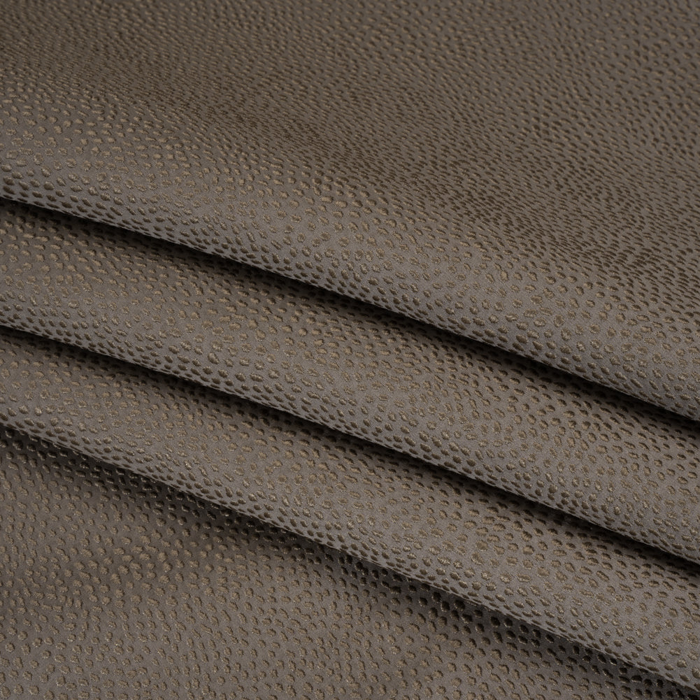 Recycled Polyester Jacquard - Otter Little All-Over Spots - British Imported - Folded