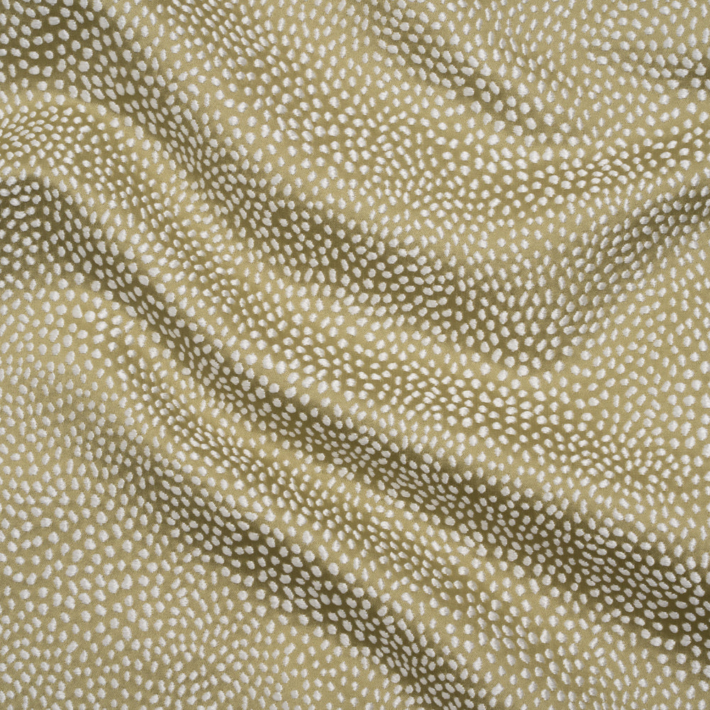 Recycled Polyester Jacquard - Pistachio Little All-Over Spots - British Imported