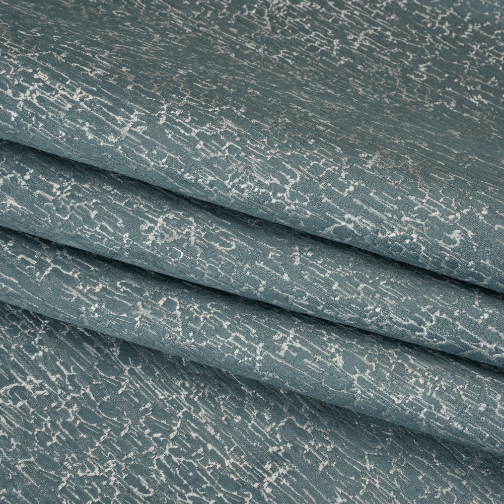 Satin-Face Jacquard - Sage Crackle - British Imported - Folded