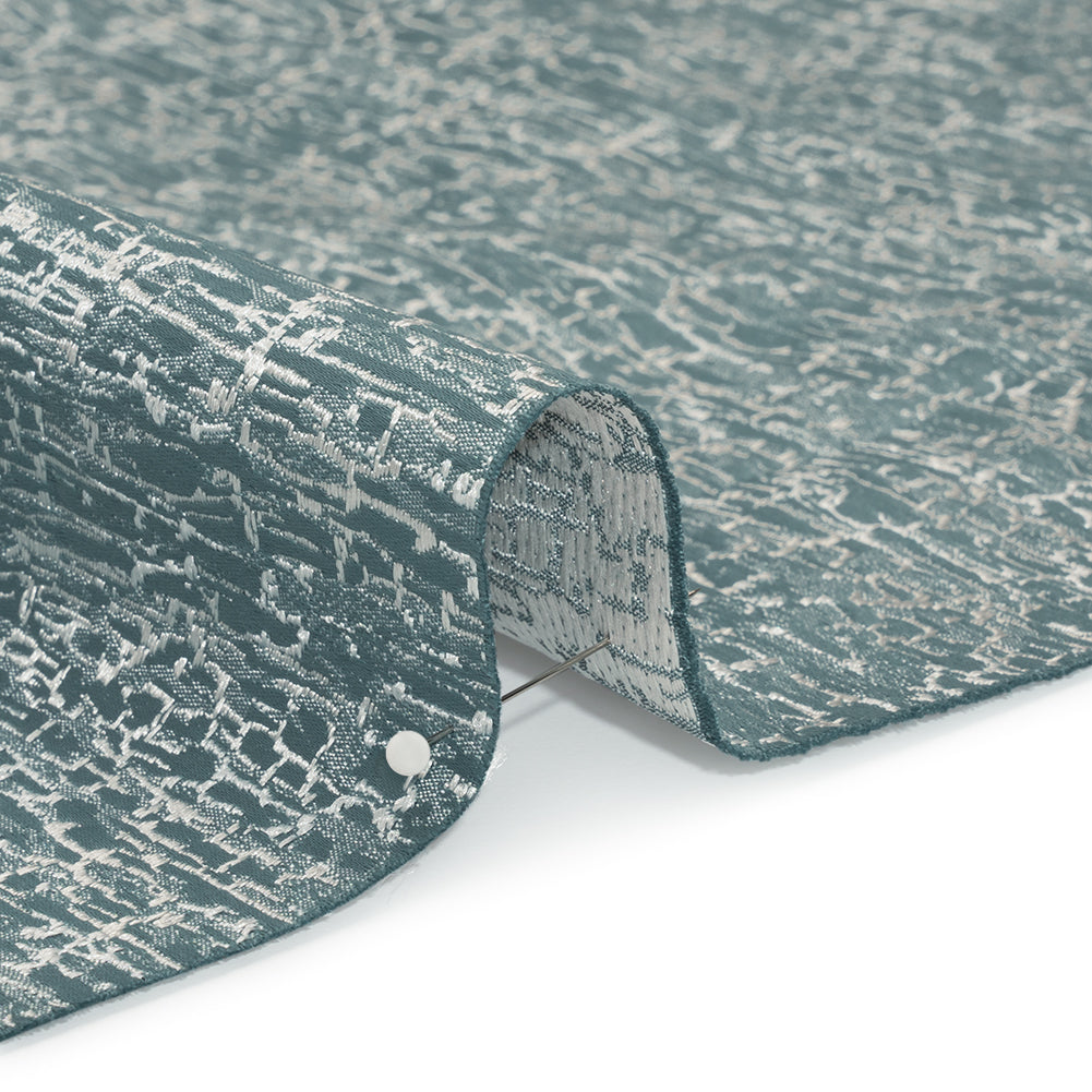 Satin-Face Jacquard - Sage Crackle - British Imported - Detail