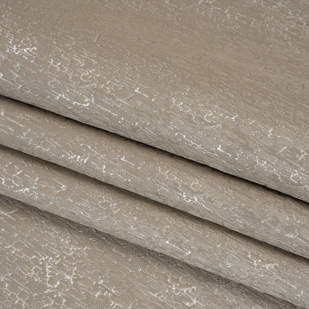 Satin-Face Jacquard - Truffle Crackle - British Imported - Folded