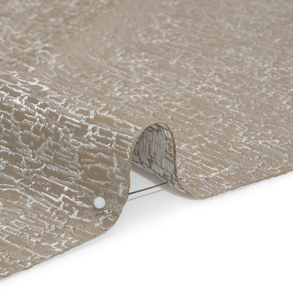 Satin-Face Jacquard - Truffle Crackle - British Imported - Detail