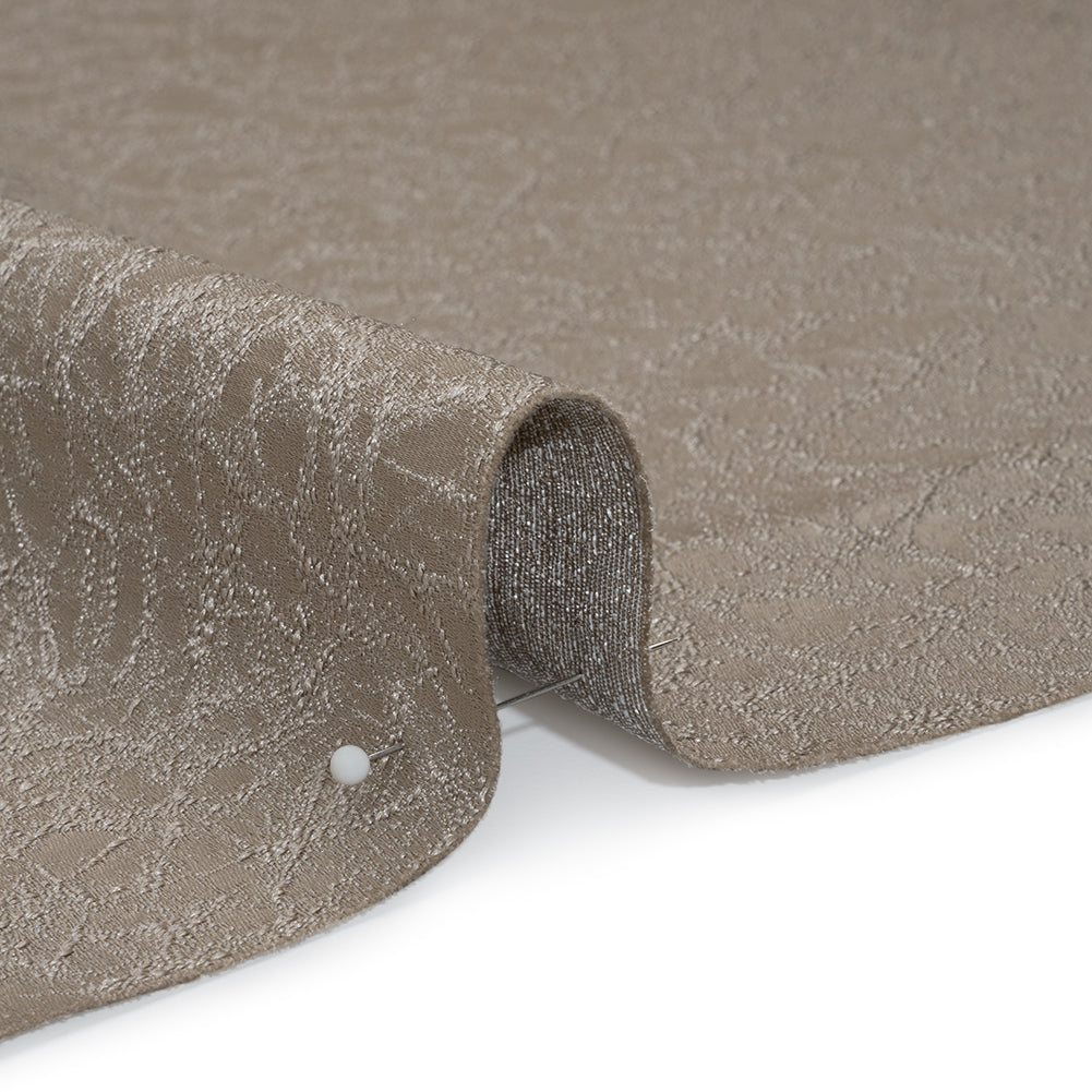 Satin-Faced Jacquard - Taupe Cracked - British Imported) - Detail