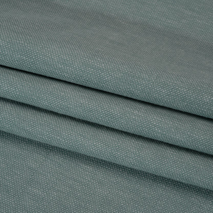 Linen Look Recycled Polyester and Cotton Woven - Azure - British Imported