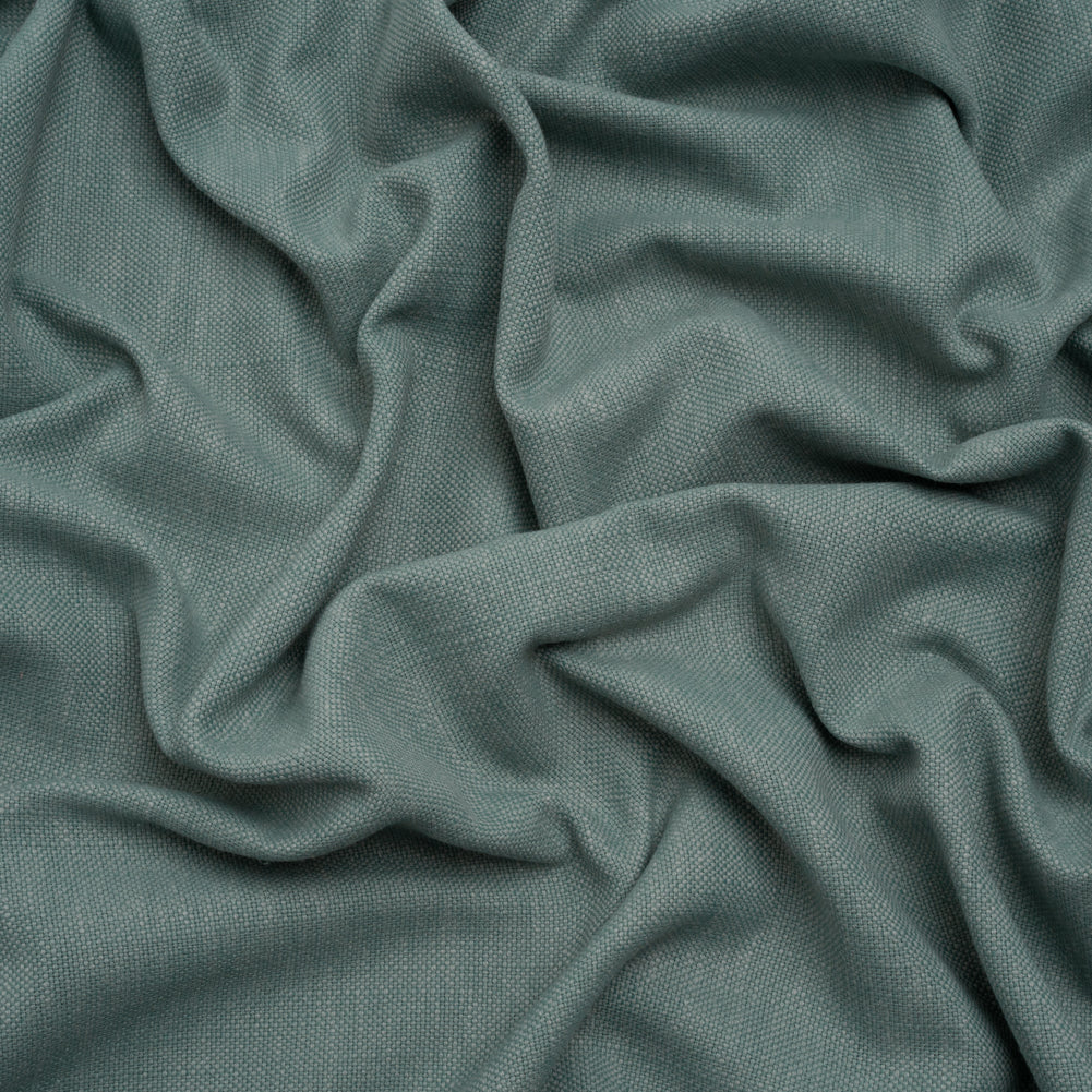 Linen Look Recycled Polyester and Cotton Woven - Azure - British Imported