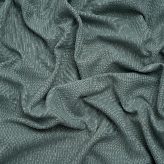 Linen Look Recycled Polyester and Cotton Woven - Azure - British Imported