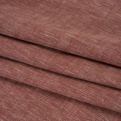 Linen Look Recycled Polyester and Cotton Woven - Berry - British Imported