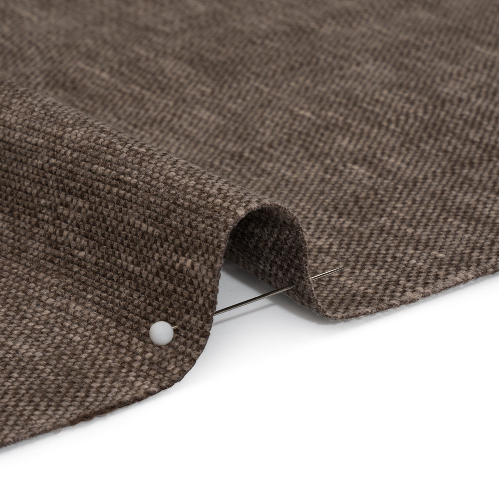 Linen Look Recycled Polyester and Cotton Woven - Cedar - British Imported - Detail