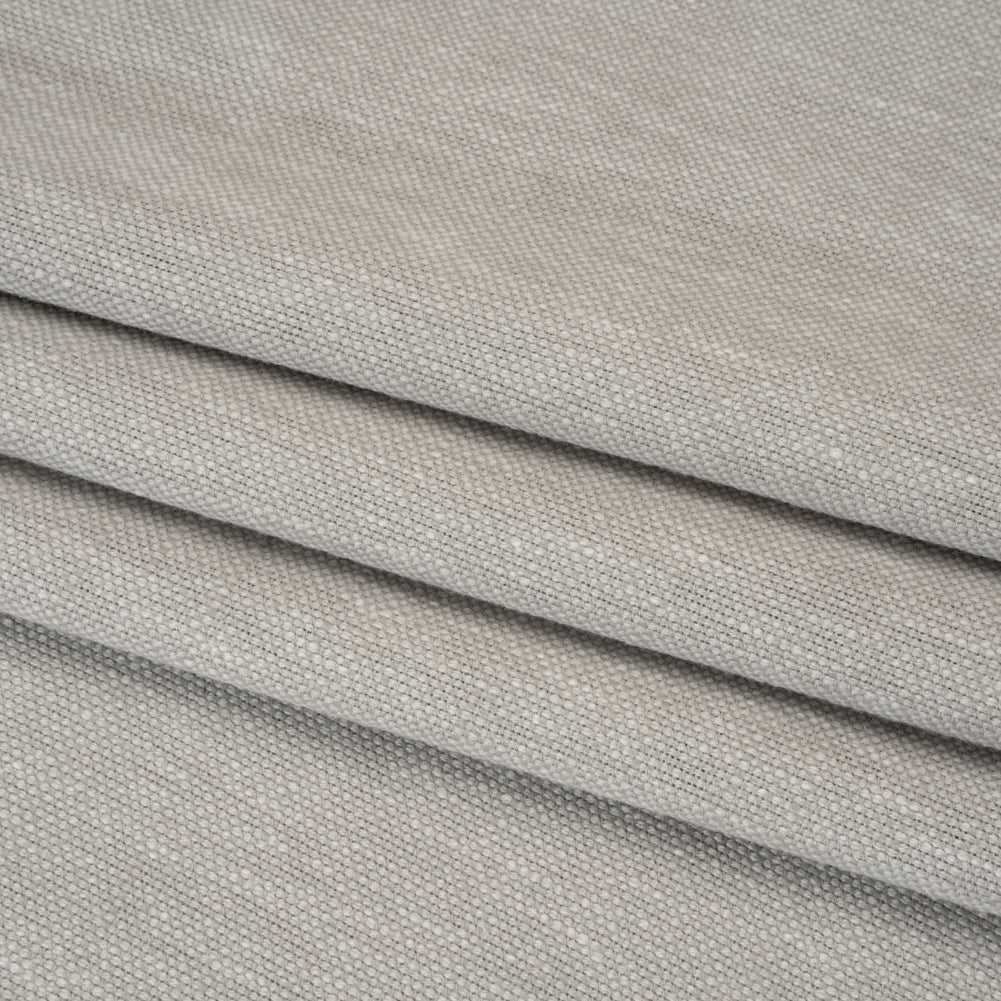 Linen Look Recycled Polyester and Cotton Woven - Dove - British Imported - Folded