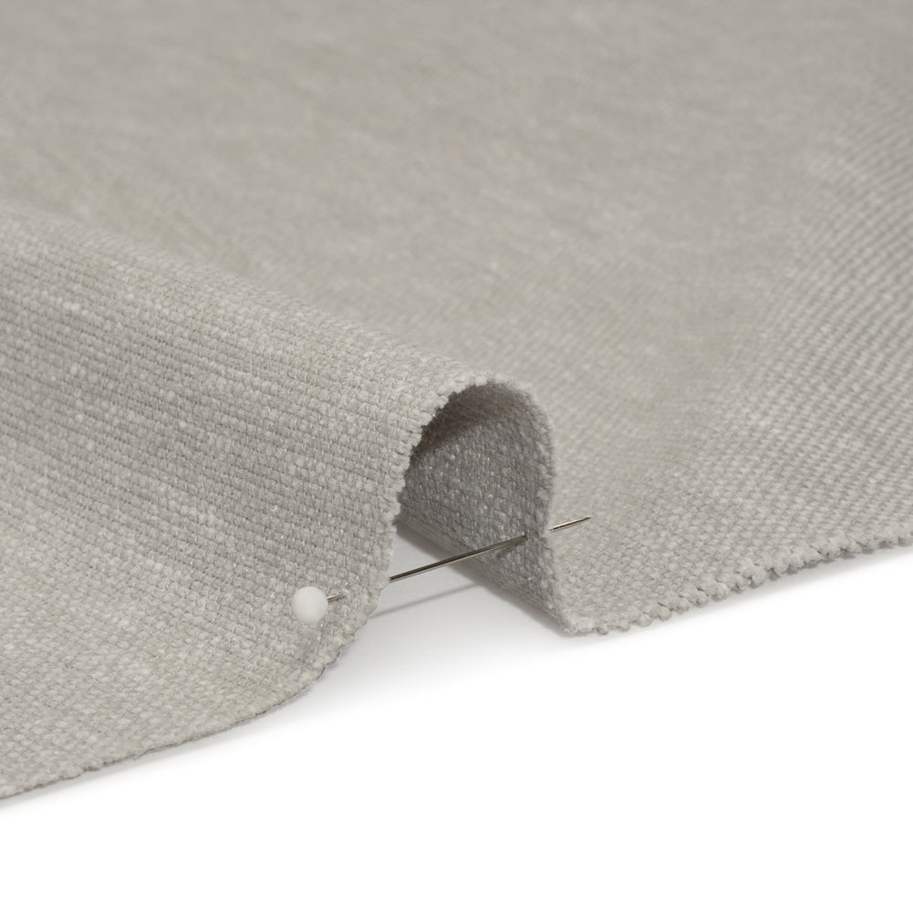 Linen Look Recycled Polyester and Cotton Woven - Dove - British Imported - Detail