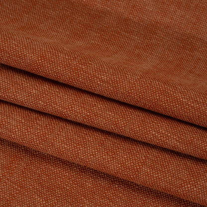 Linen Look Recycled Polyester and Cotton Woven - Ginger - British Imported