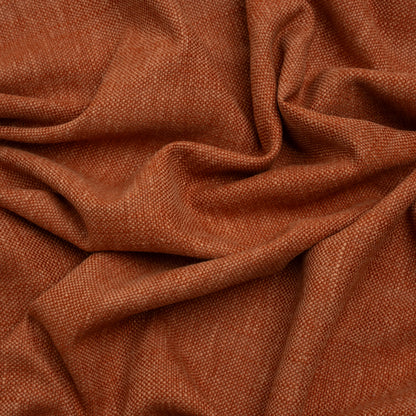 Linen Look Recycled Polyester and Cotton Woven - Ginger - British Imported