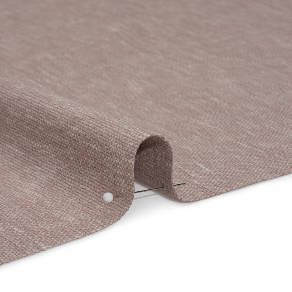 Linen Look Recycled Polyester and Cotton Woven - Lilac - British Imported - Detail