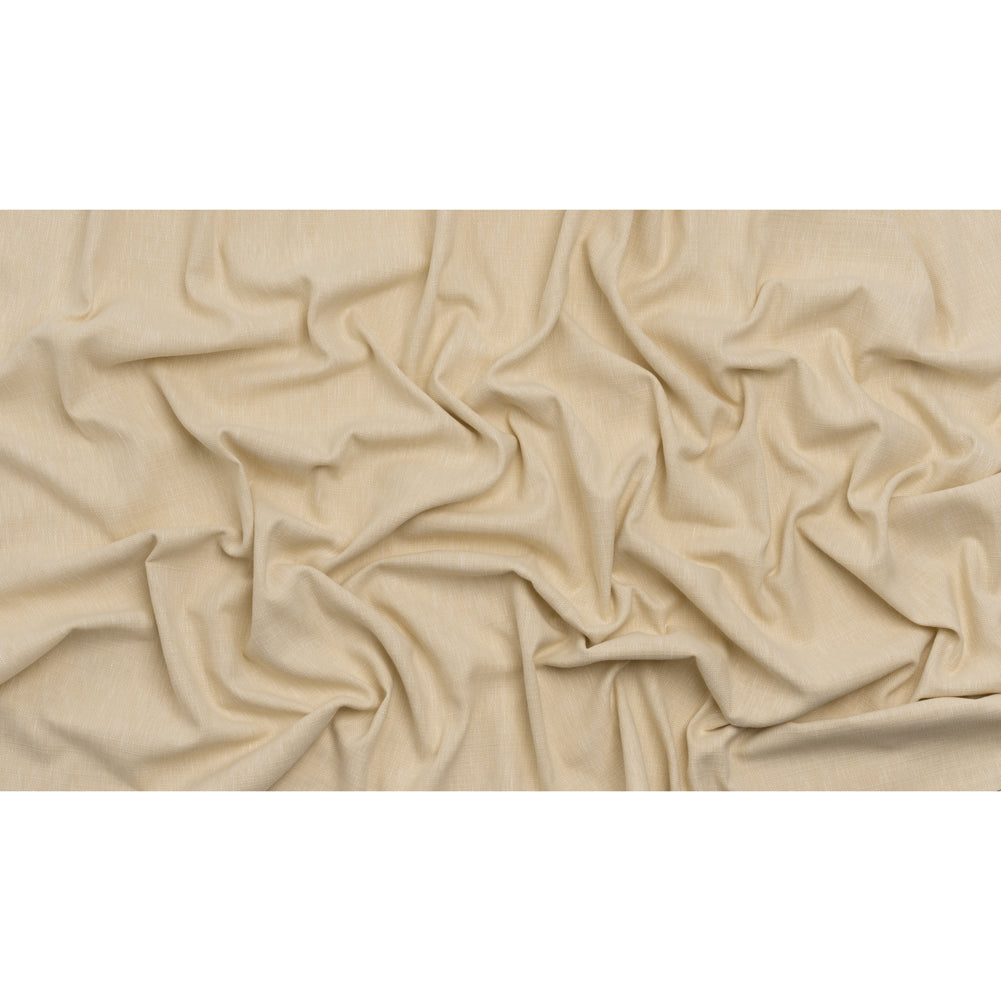 Linen Look Recycled Polyester and Cotton Woven - Oatmeal - British Imported