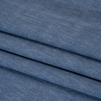 Linen Look Recycled Polyester and Cotton Woven - Ocean - British Imported
