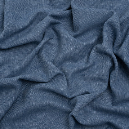 Linen Look Recycled Polyester and Cotton Woven - Ocean - British Imported