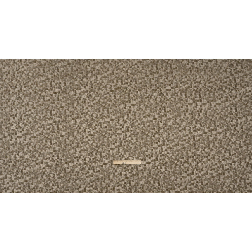 Recycled Polyester and Cotton Drapery Jacquard - Brass Little Lines - British Imported Full