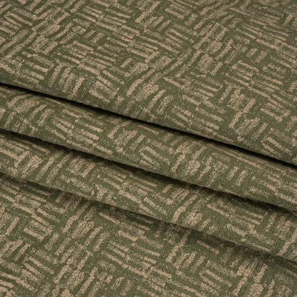 Recycled Polyester and Cotton Drapery Jacquard - Ivy Little Lines - British Imported Folded