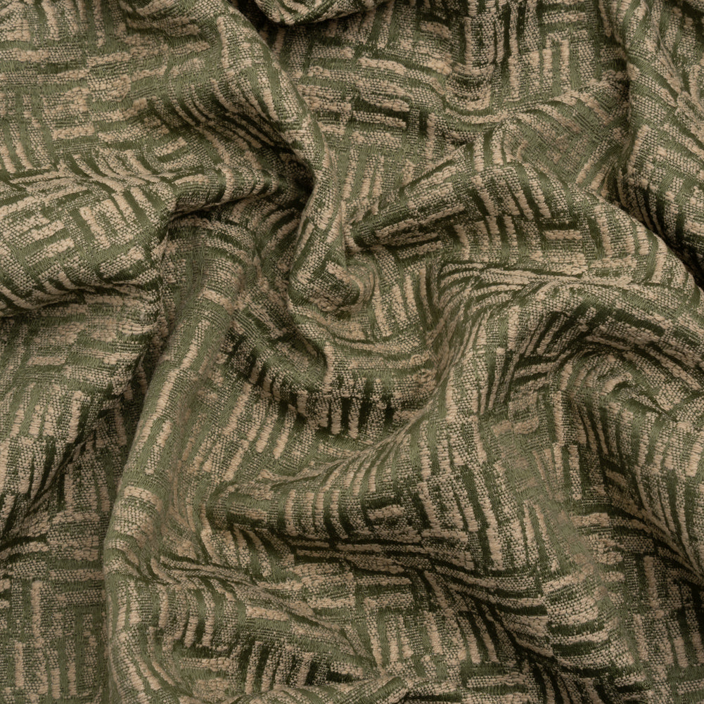 Recycled Polyester and Cotton Drapery Jacquard - Ivy Little Lines - British Imported