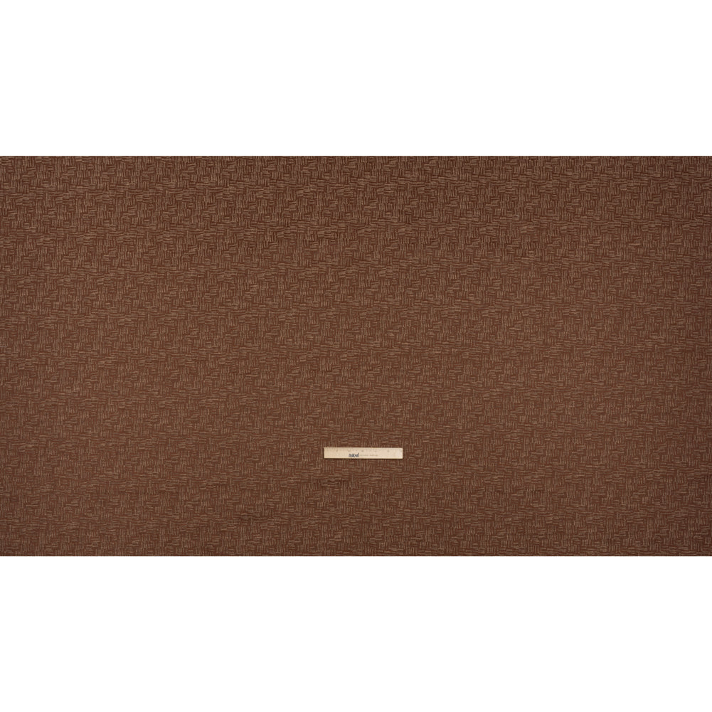 Recycled Polyester and Cotton Drapery Jacquard - Paprika Little Lines - British Imported Full
