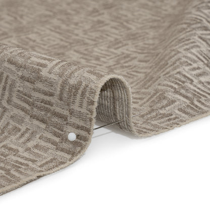 Recycled Polyester and Cotton Drapery Jacquard - Porcini Little Lines - British Imported Detail