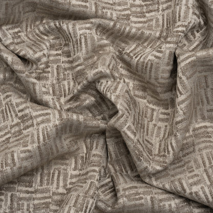 Recycled Polyester and Cotton Drapery Jacquard - Porcini Little Lines - British Imported
