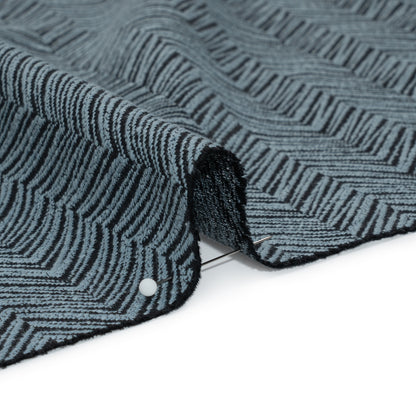 Herringbone Chevrons Recycled Polyester and Cotton Drapery Jacquard - Danube - British Imported Detail