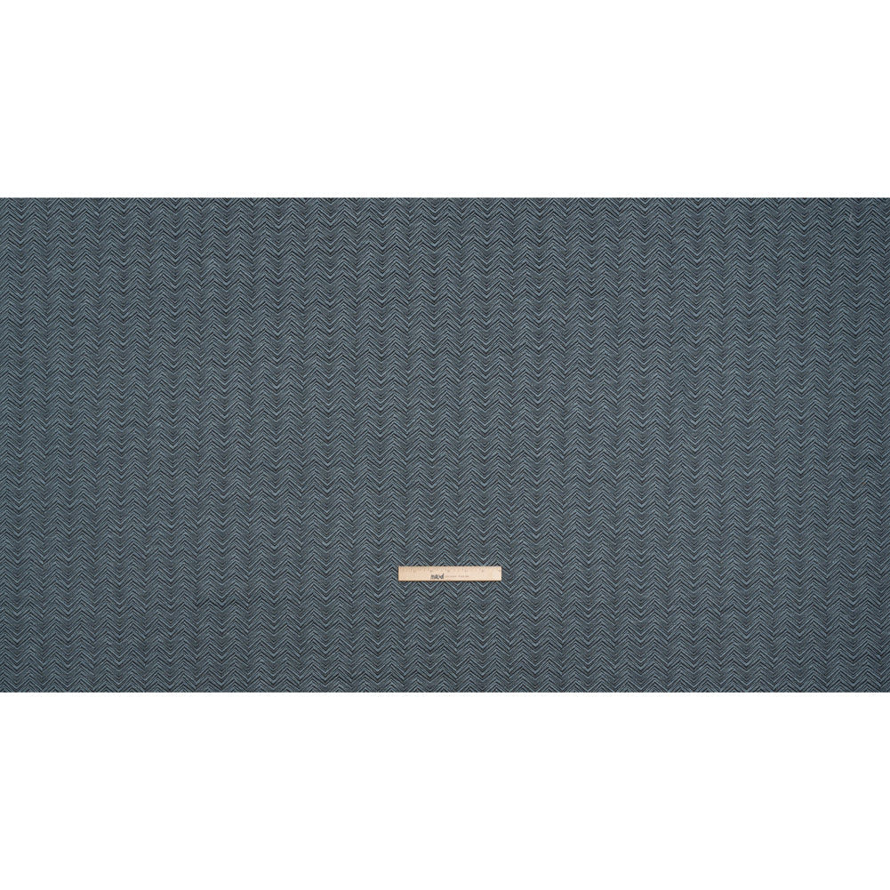 Herringbone Chevrons Recycled Polyester and Cotton Drapery Jacquard - Danube - British Imported Full