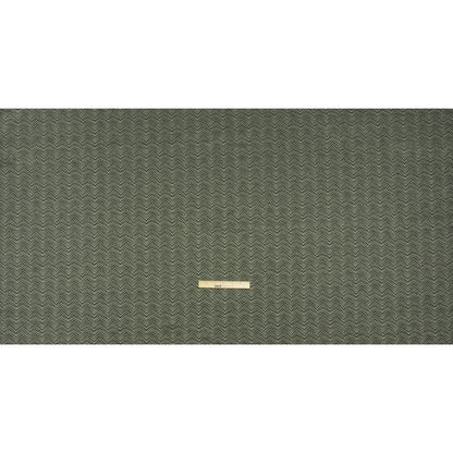 Herringbone Chevrons Recycled Polyester and Cotton Drapery Jacquard - Eucalyptus - British Imported Full