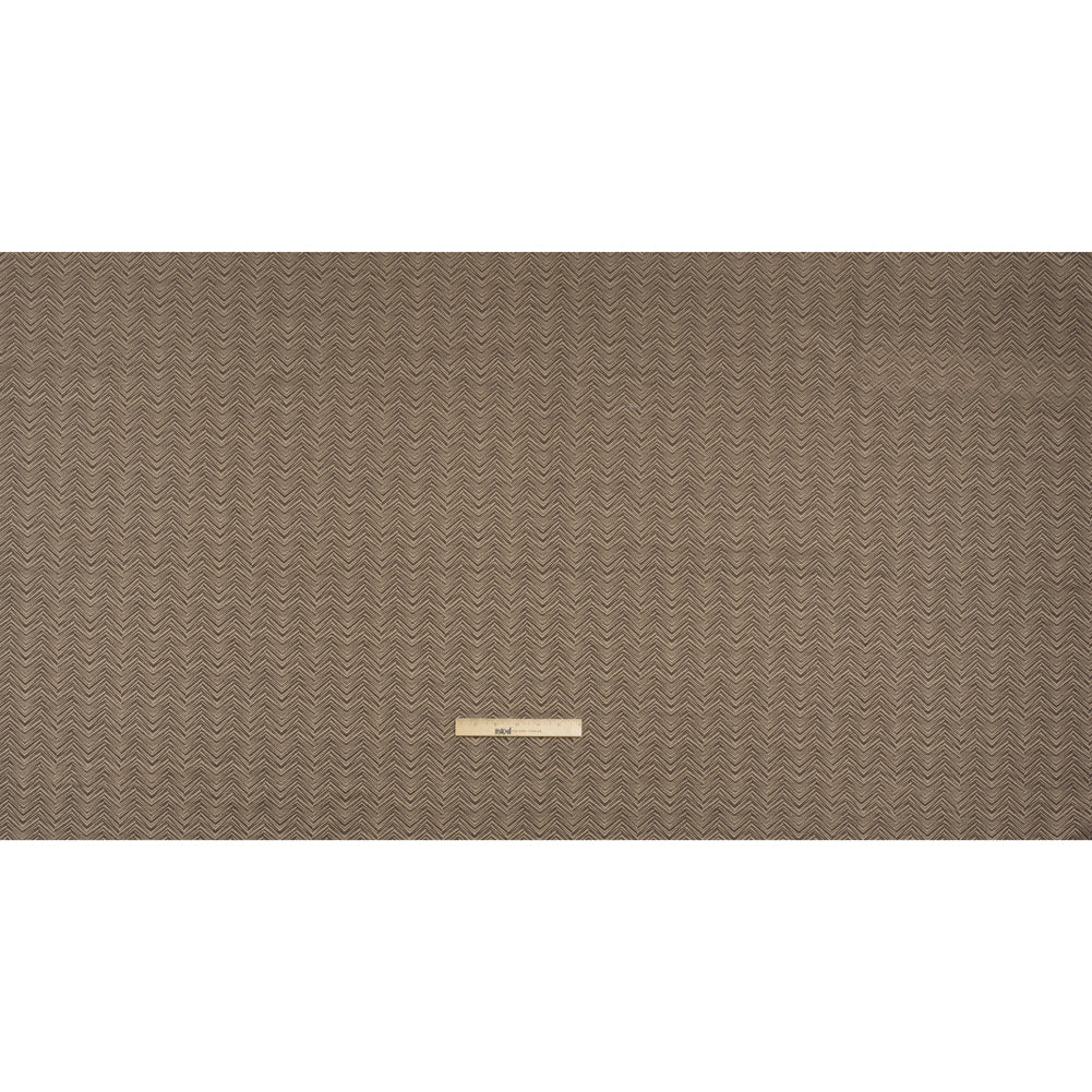 Herringbone Chevrons Recycled Polyester and Cotton Drapery Jacquard - Flint - British Imported Full