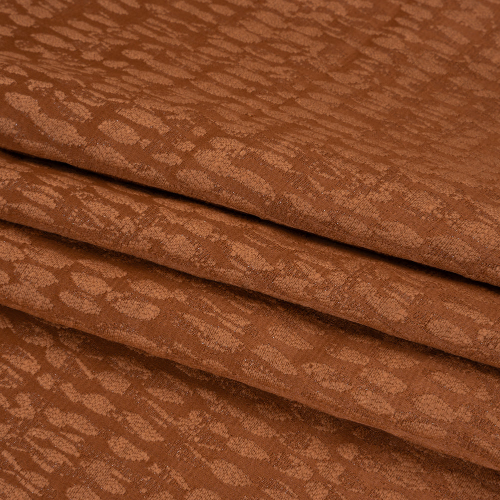 Rows of Spots Recycled Polyester and Cotton Drapery Jacquard - Henna - British Imported Folded